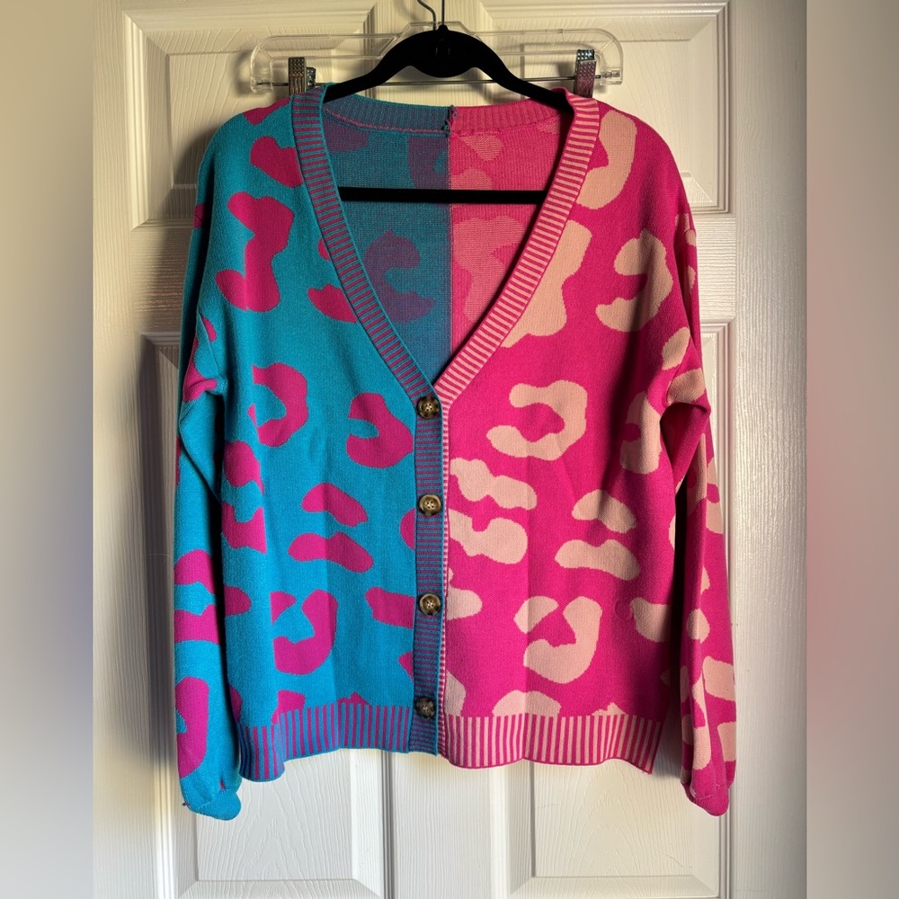 Colorful Leopard Print Women's Sweater